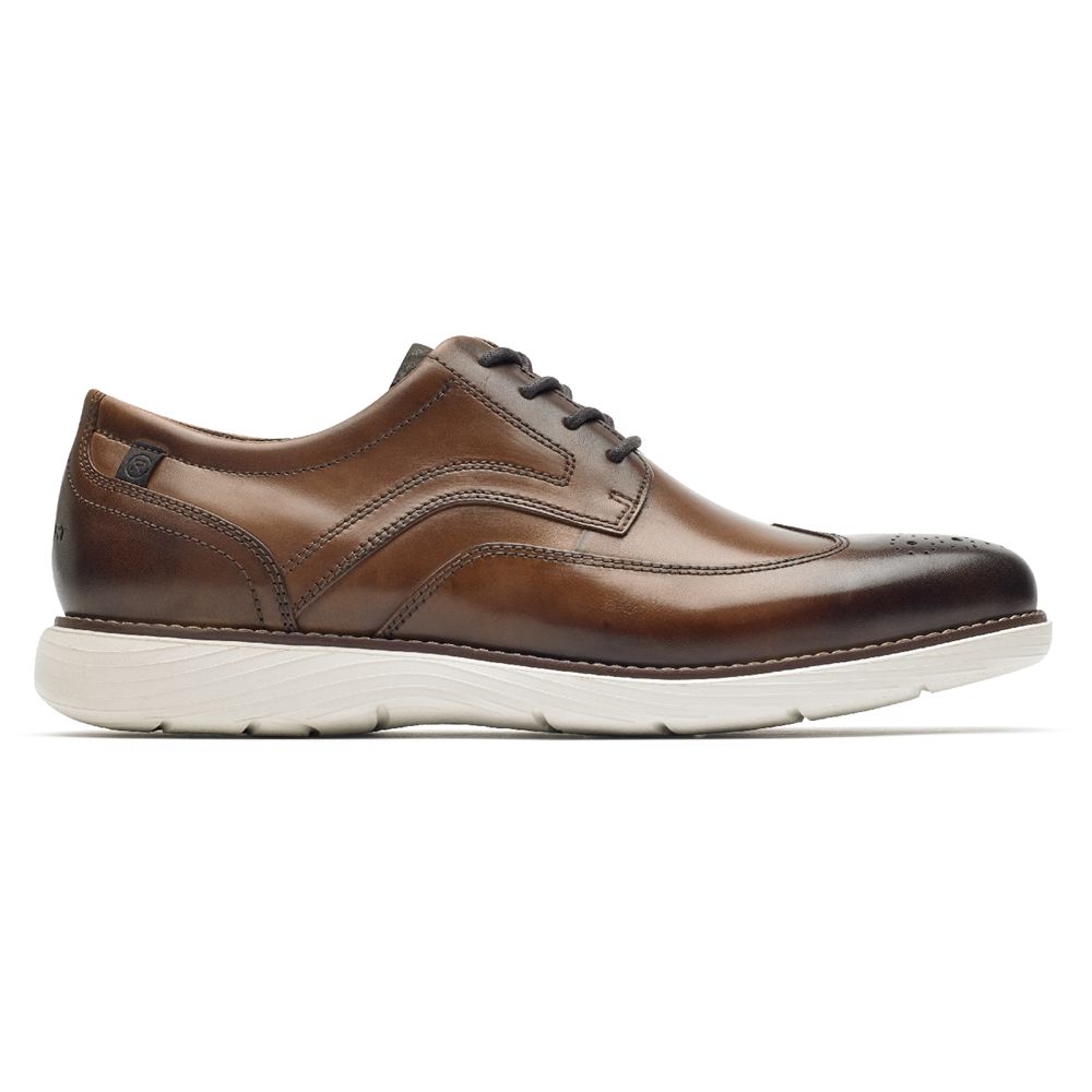 Rockport Garett Wingtip - Mens Oxfords - Cognac - NZ (SUB-786251)